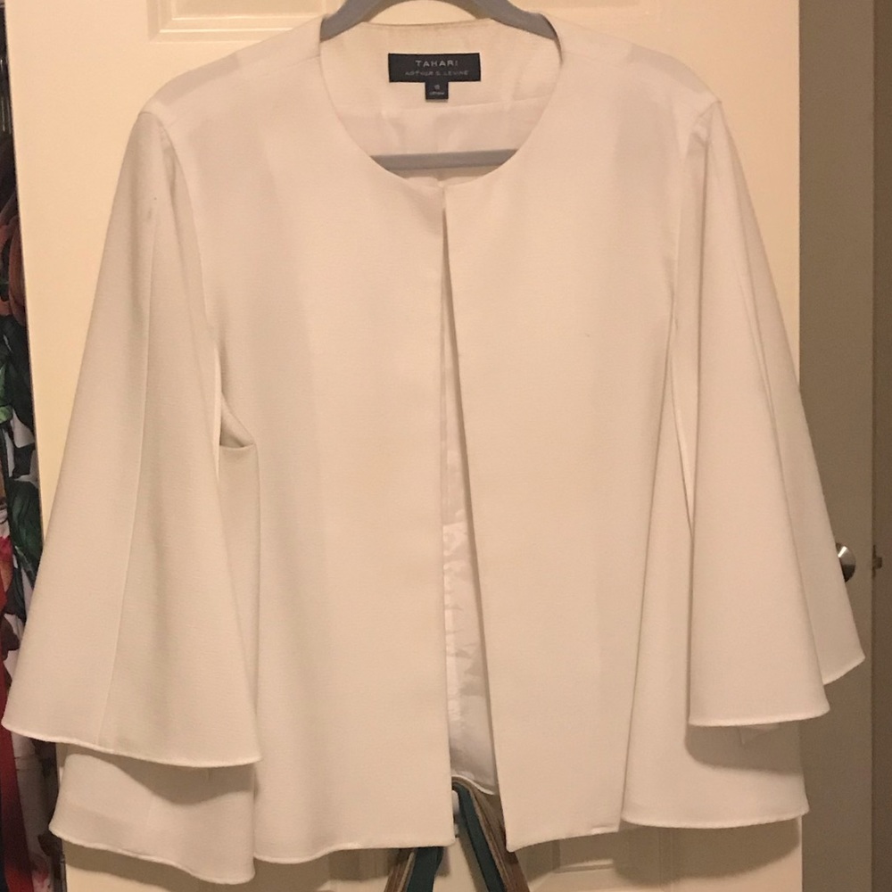 White cape blazer